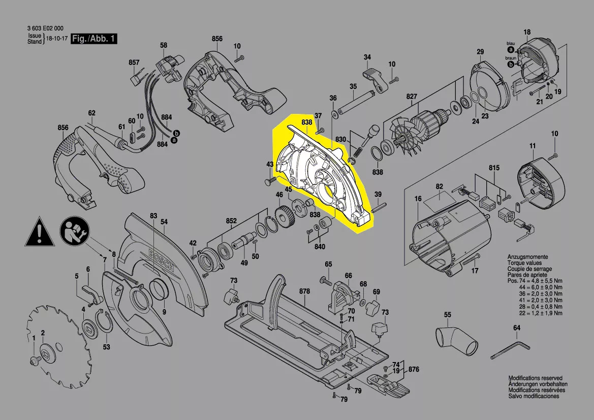 carter engrenage scie circulaire réf. 1 609 203 Y67 Bosch